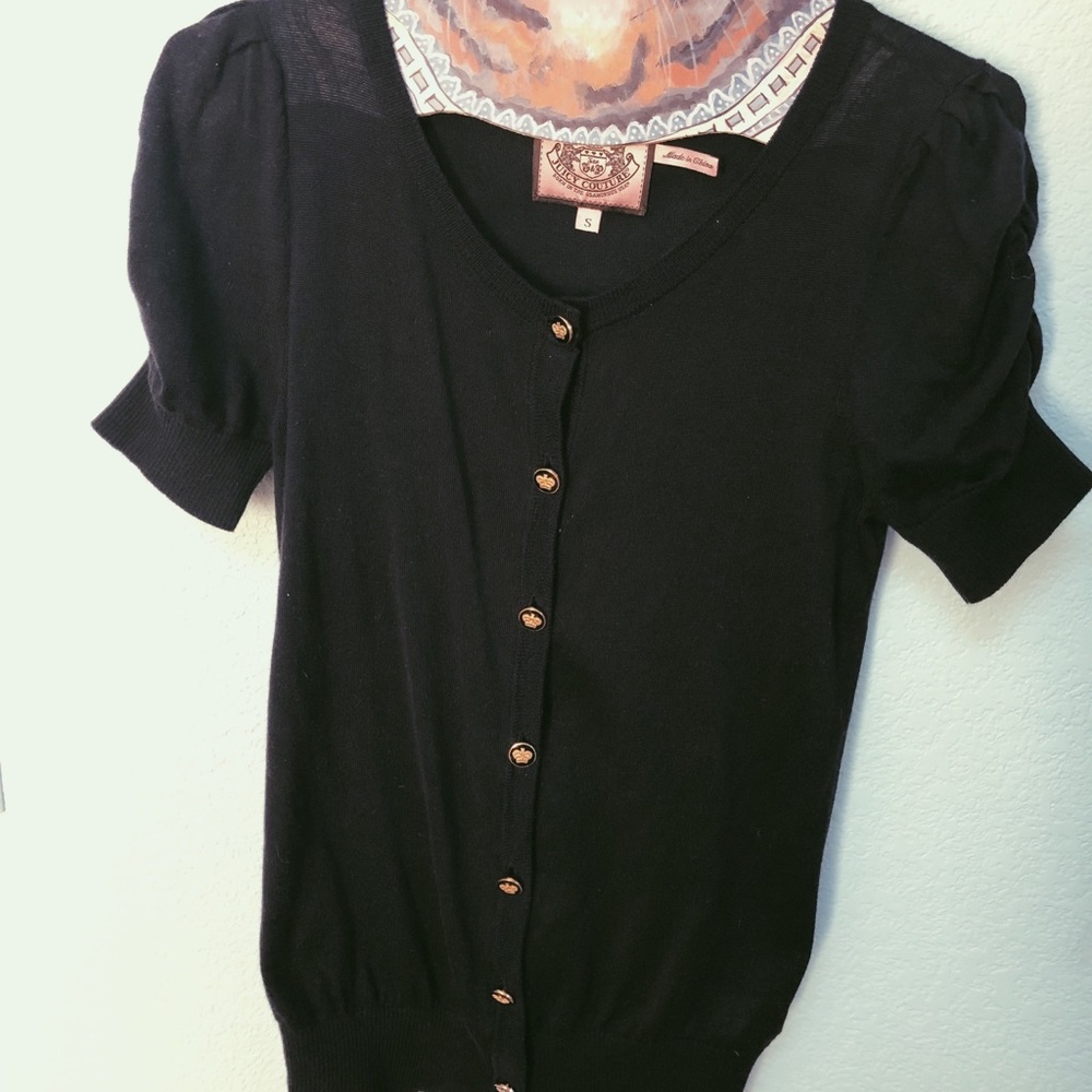 NWOT Juicy Couture Short Sleeved Ruched Cardigan